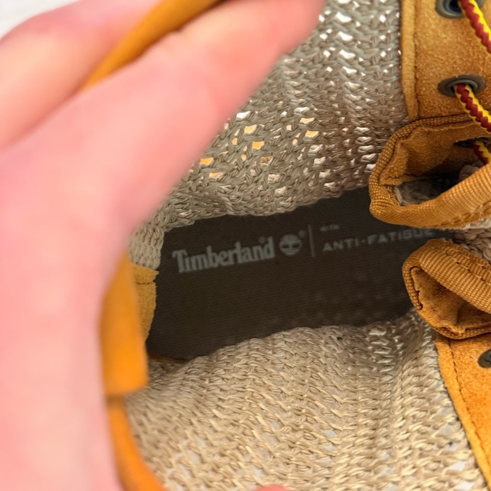 Timberland Women’s Lace-Up Boots Size 10 – Tan Leather & Knit Fabric - Picture 7 of 7